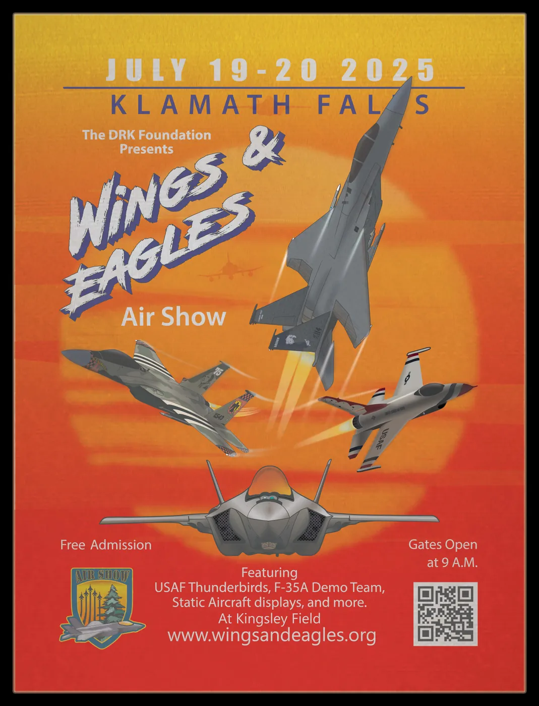 Wings & Eagles Air Show 2025 poster